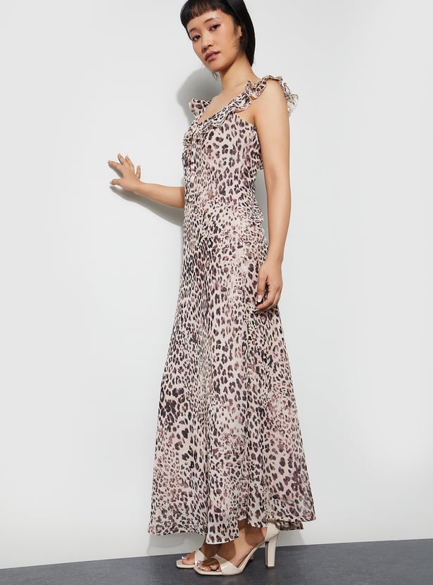 GINGER Animal Print Maxi Dress
