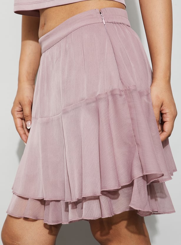GINGER Solid Layered Skirt