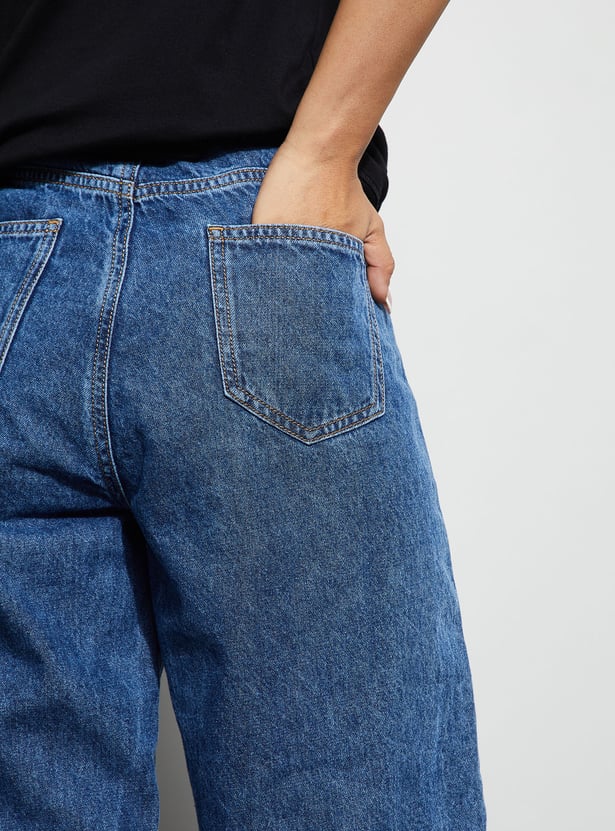 GINGER Distressed Wide-Leg Jeans