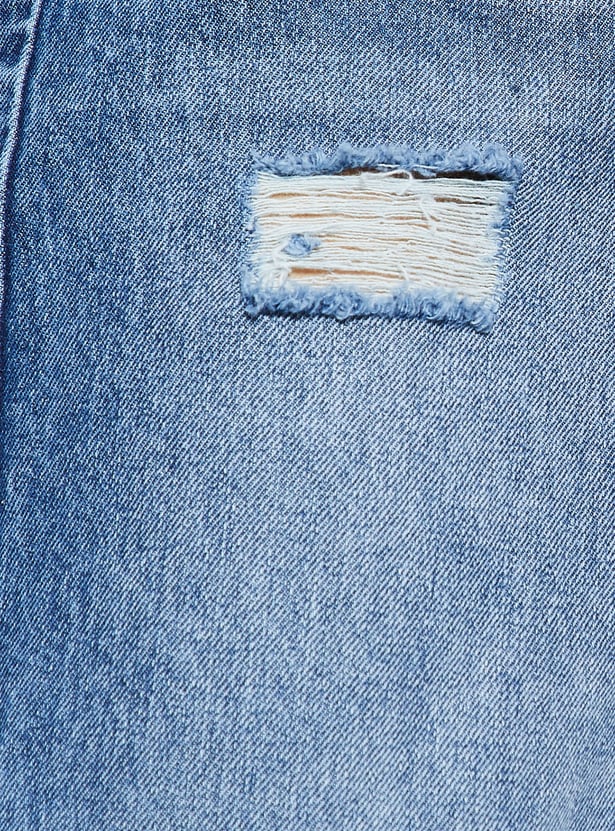 GINGER Distressed Wide-Leg Jeans