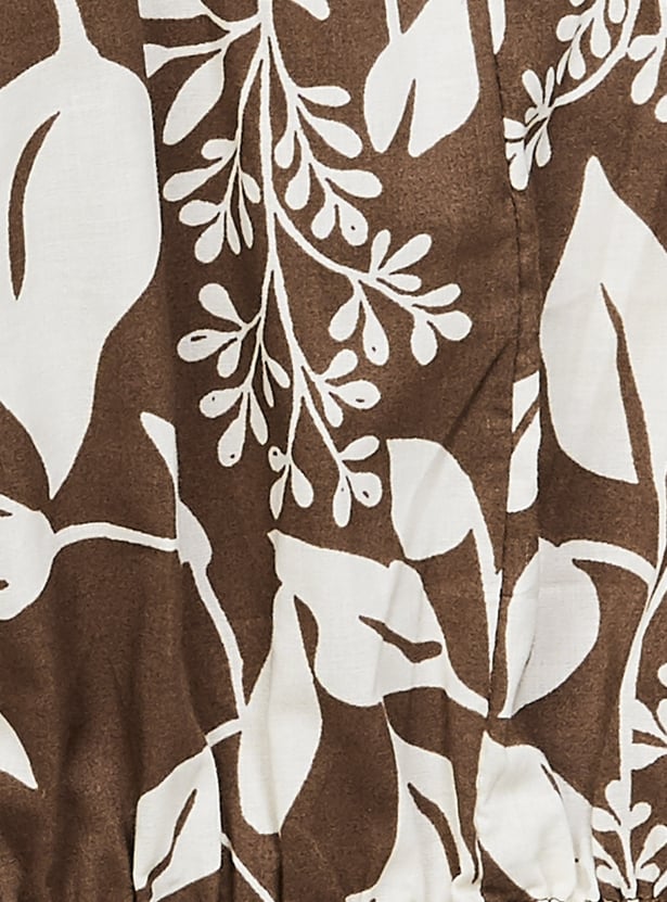AND Floral Print Balloon Sleeve Regular Top