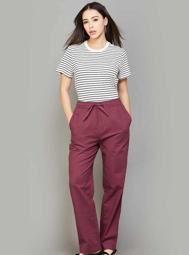 XPOSE Drawstring Flat Front Trousers