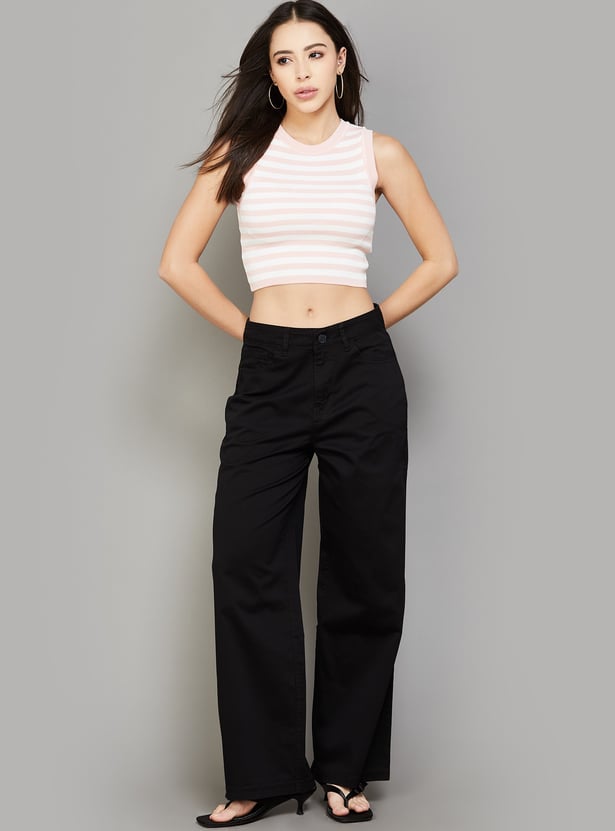 XPOSE High Rise Wide Bottom Trousers