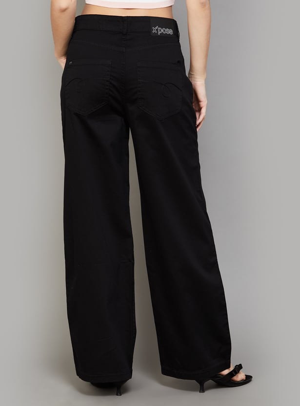XPOSE High Rise Wide Bottom Trousers