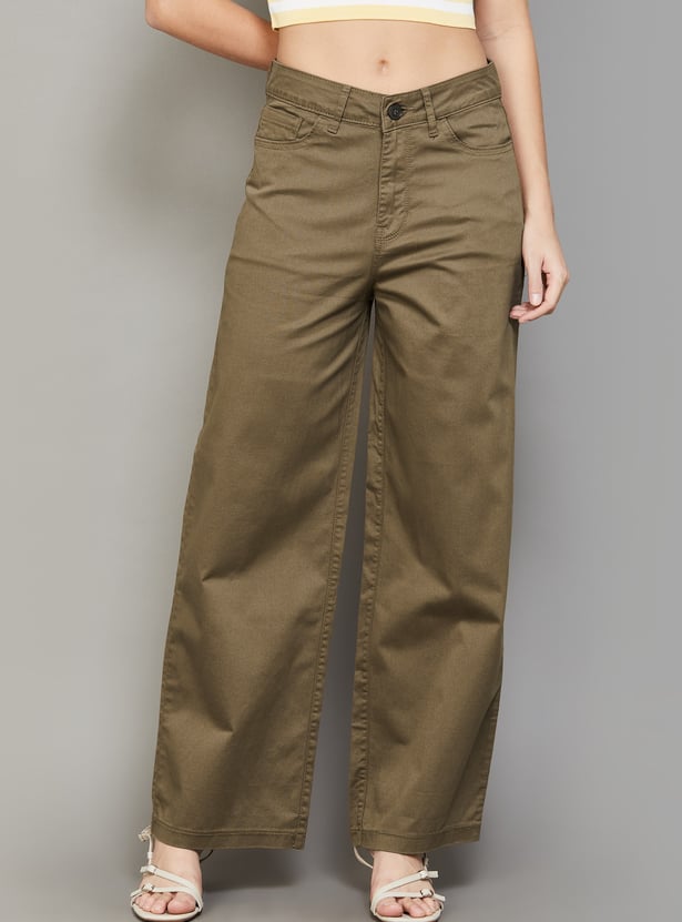 XPOSE Solid Wide-Leg Trousers