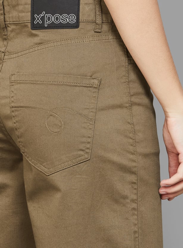 XPOSE Solid Wide-Leg Trousers