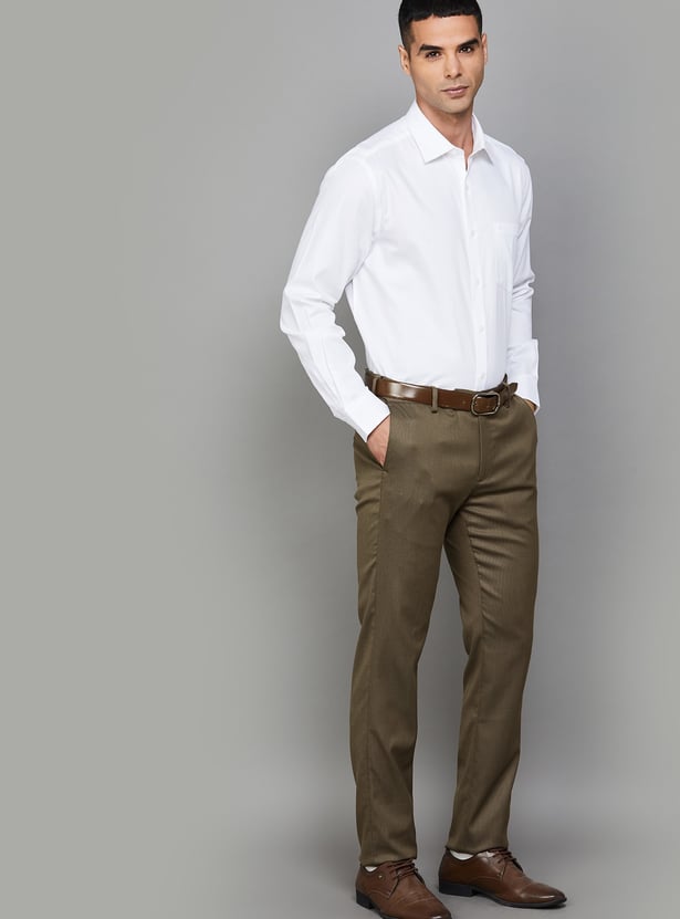 ARROW Textured Regular Formal Trousers