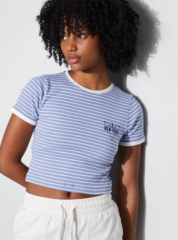 KAPPA Striped Crop T-shirt