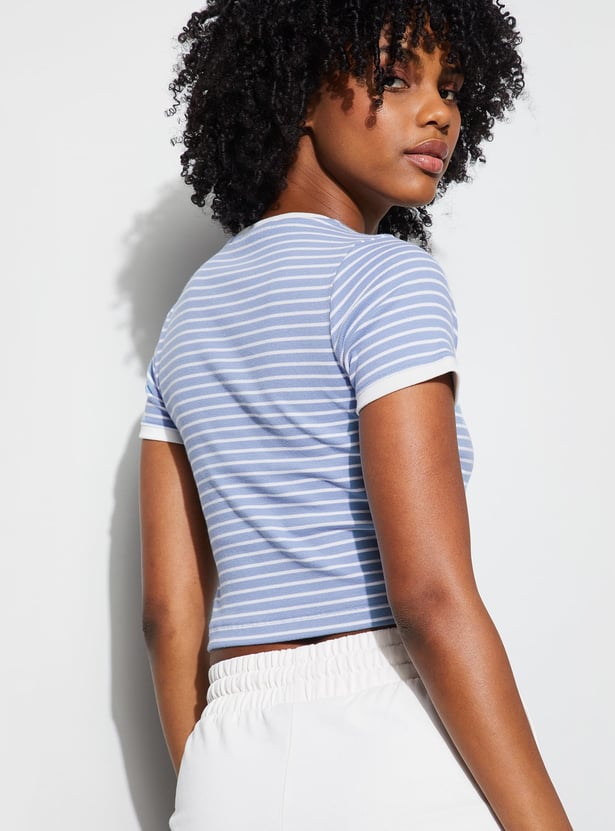 KAPPA Striped Crop T-shirt