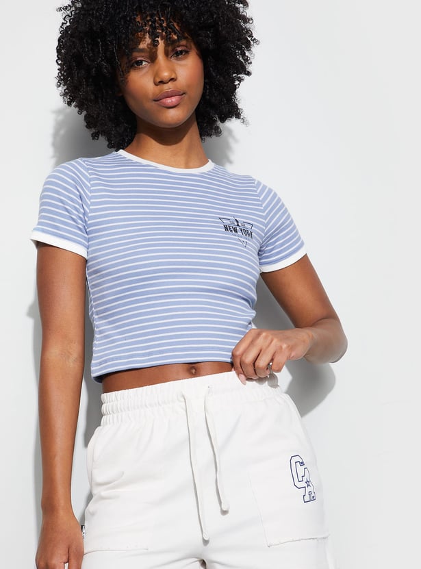 KAPPA Striped Crop T-shirt