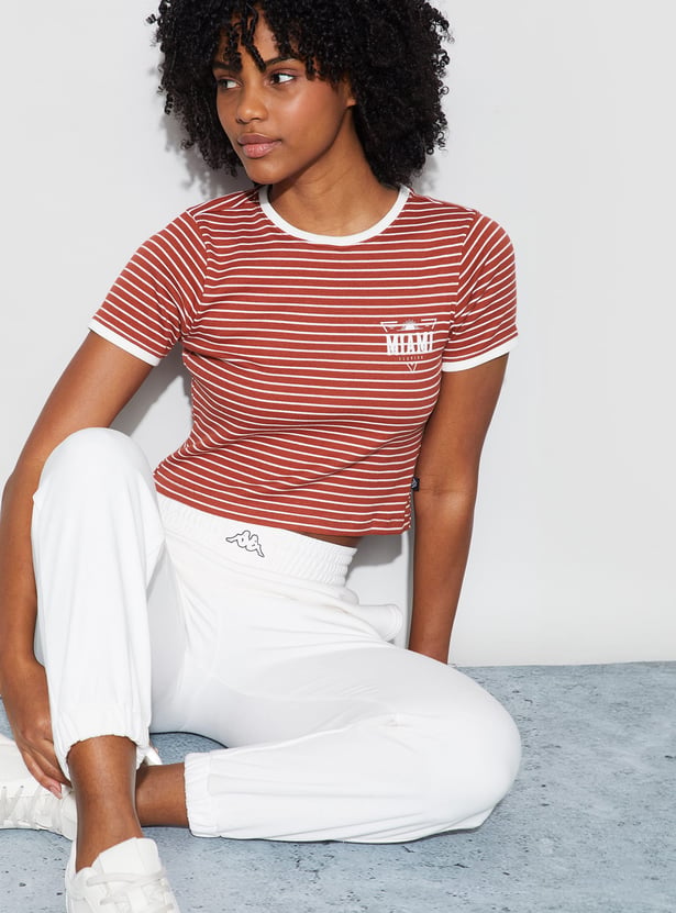 KAPPA Striped Crop T-shirt