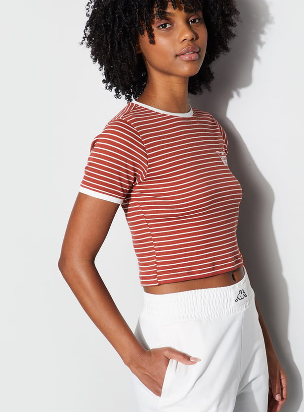 KAPPA Striped Crop T-shirt