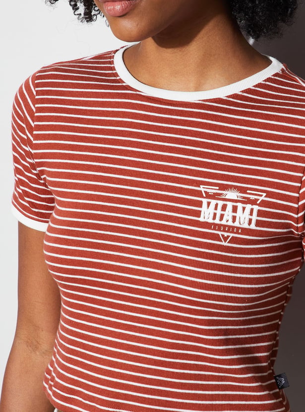 KAPPA Striped Crop T-shirt