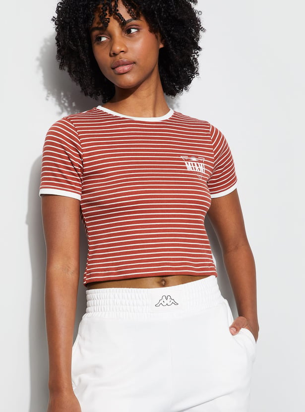 KAPPA Striped Crop T-shirt