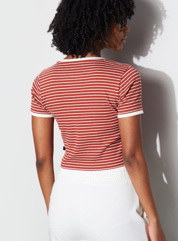 KAPPA Striped Crop T-shirt