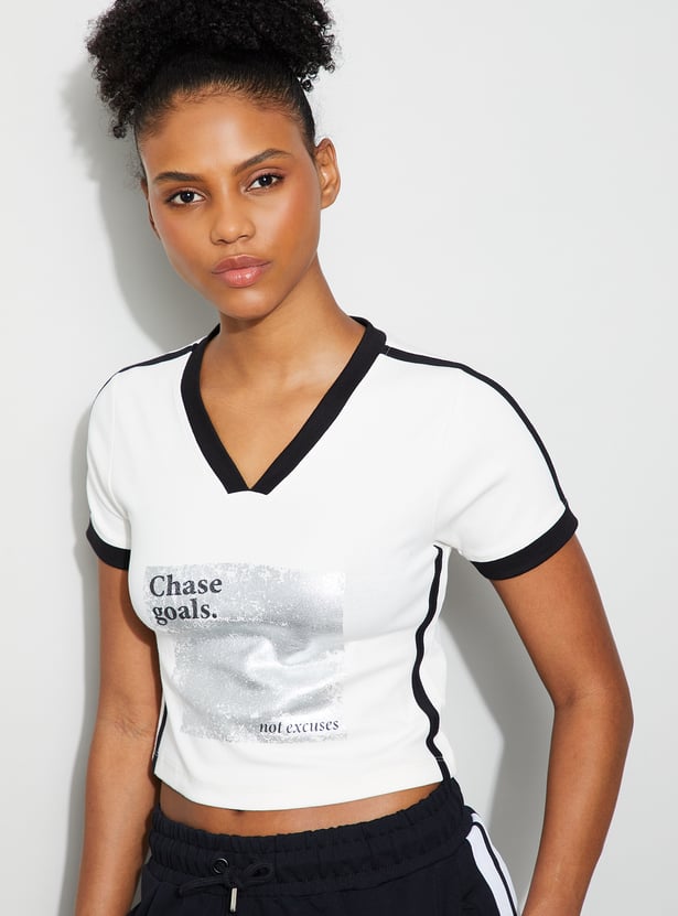 KAPPA Graphic Print Crop T-shirts