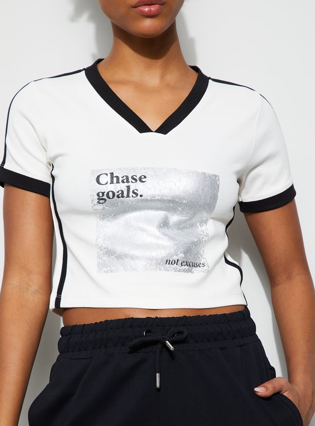 KAPPA Graphic Print Crop T-shirts