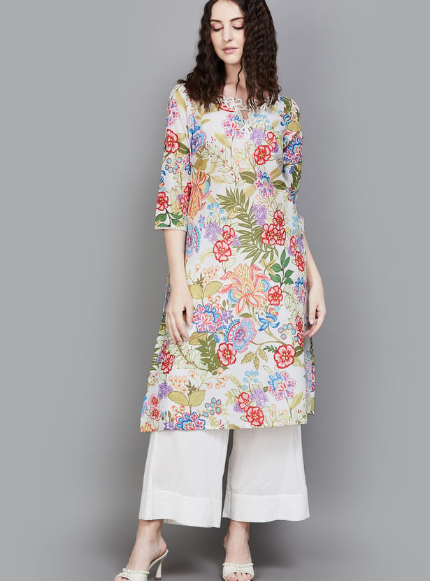 W Floral Print Straight Kurta