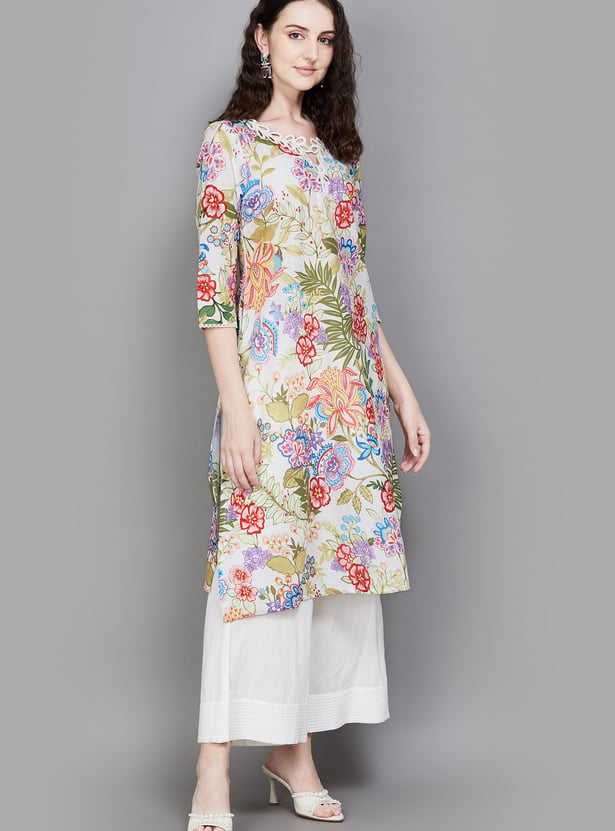W Floral Print Straight Kurta