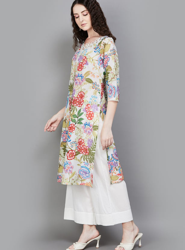 W Floral Print Straight Kurta