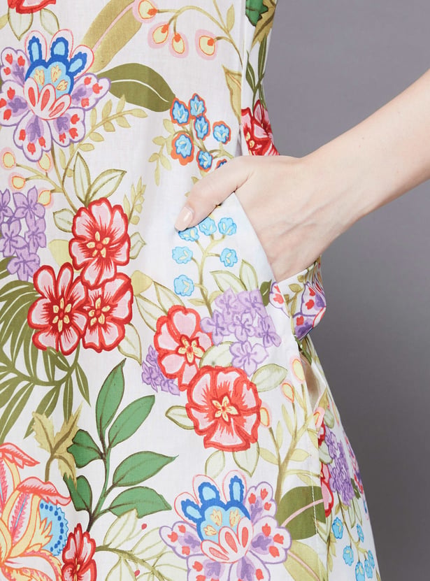 W Floral Print Straight Kurta