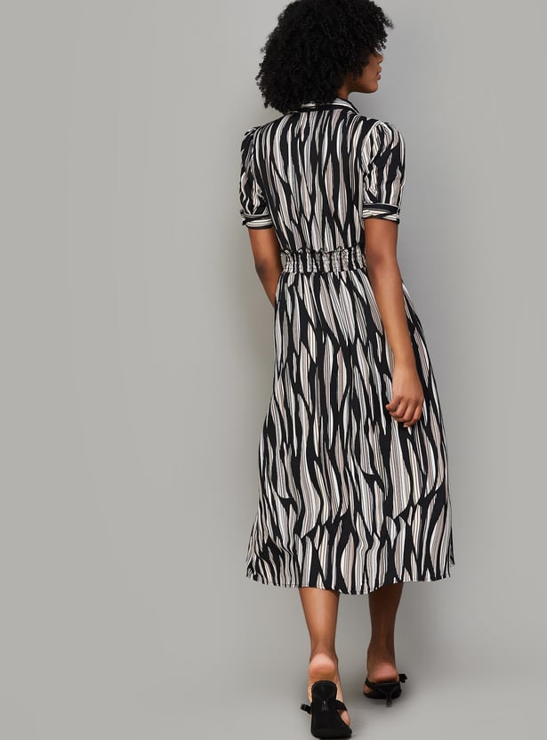 LATIN QUARTERS Striped Smocked Midi Dress