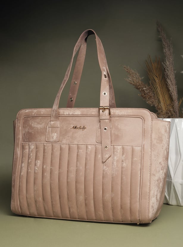 ALLEN SOLLY Quilted Laptop Bag