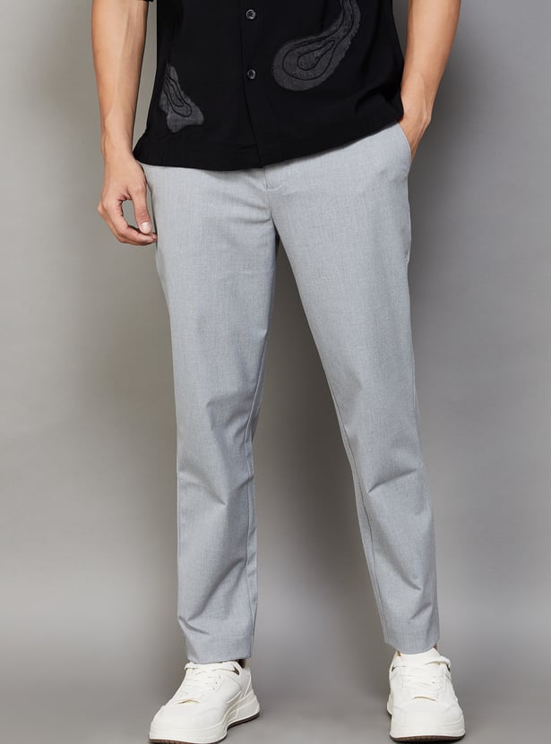 CELIO Solid Regular Fit Trousers