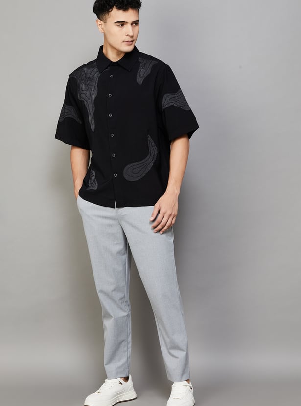 CELIO Solid Regular Fit Trousers