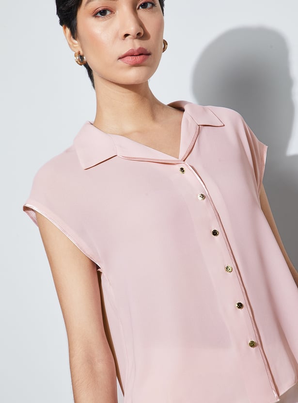 CODE CLASSIC Solid Spread Collar Top