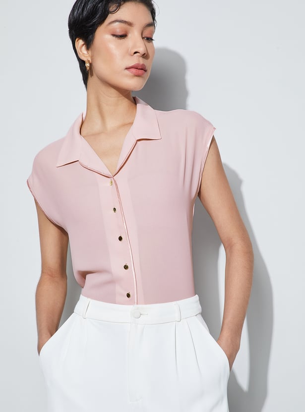 CODE CLASSIC Solid Spread Collar Top