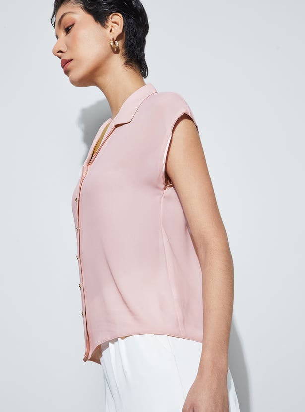 CODE CLASSIC Solid Spread Collar Top