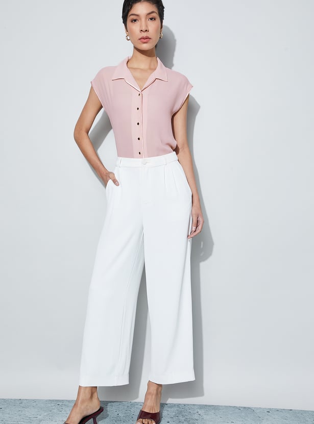 CODE CLASSIC Solid Spread Collar Top