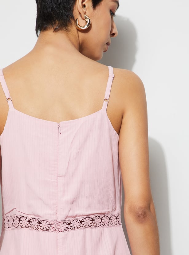 CODE Lace Detail Midi Dress