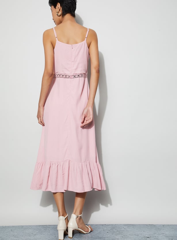 CODE Lace Detail Midi Dress