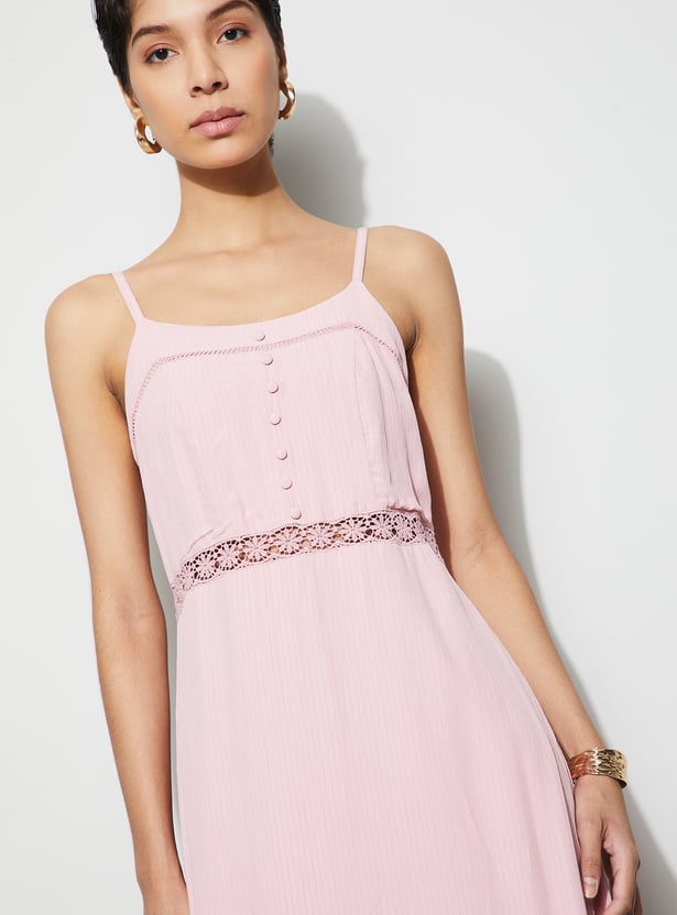 CODE Lace Detail Midi Dress