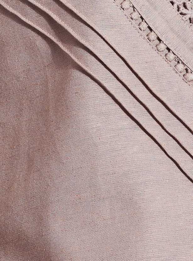 CODE Embroidered V-Neck Top