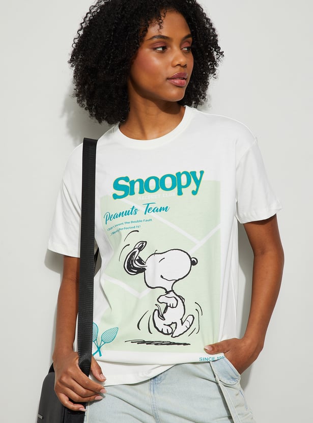 GINGER Snoopy Print T-shirt