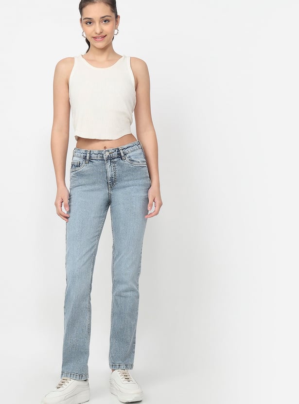 KRAUS Solid Straight Fit Jeans