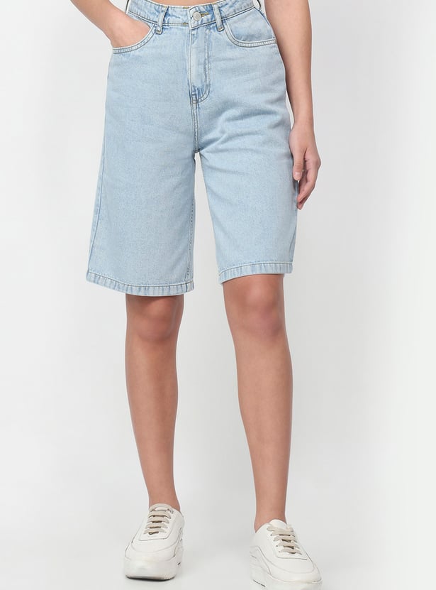 KRAUS High-Rise Denim Shorts