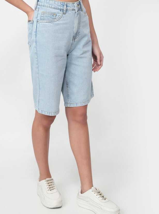 KRAUS High-Rise Denim Shorts