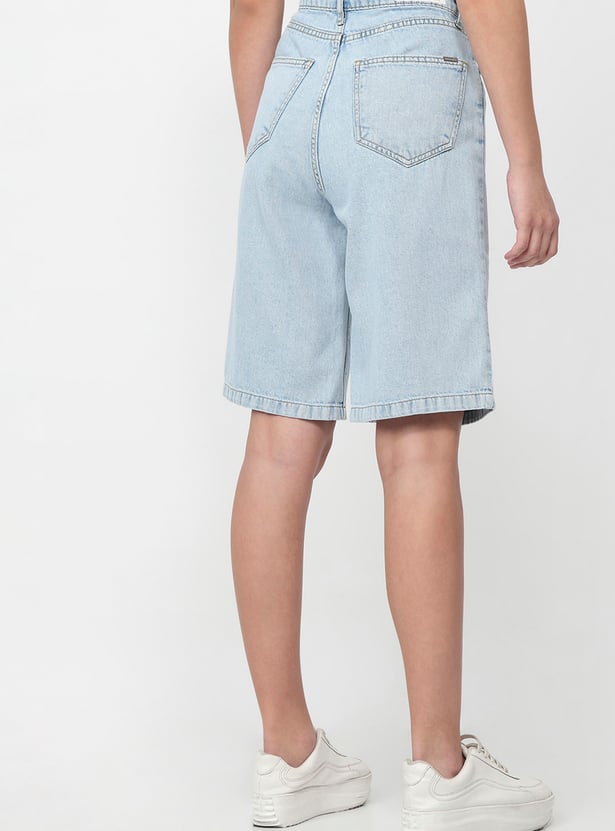 KRAUS High-Rise Denim Shorts