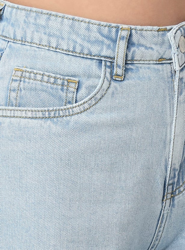 KRAUS High-Rise Denim Shorts