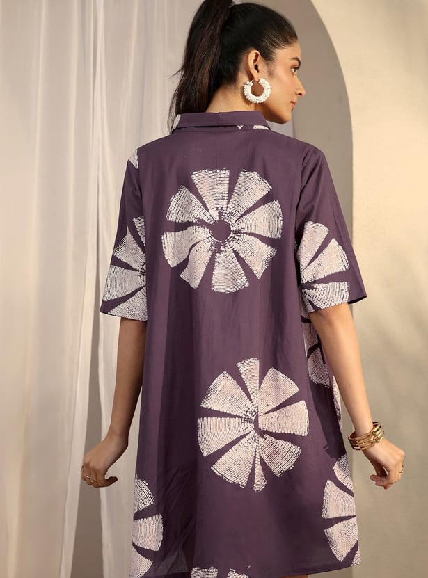 LIBAS Floral Print Collared Dress