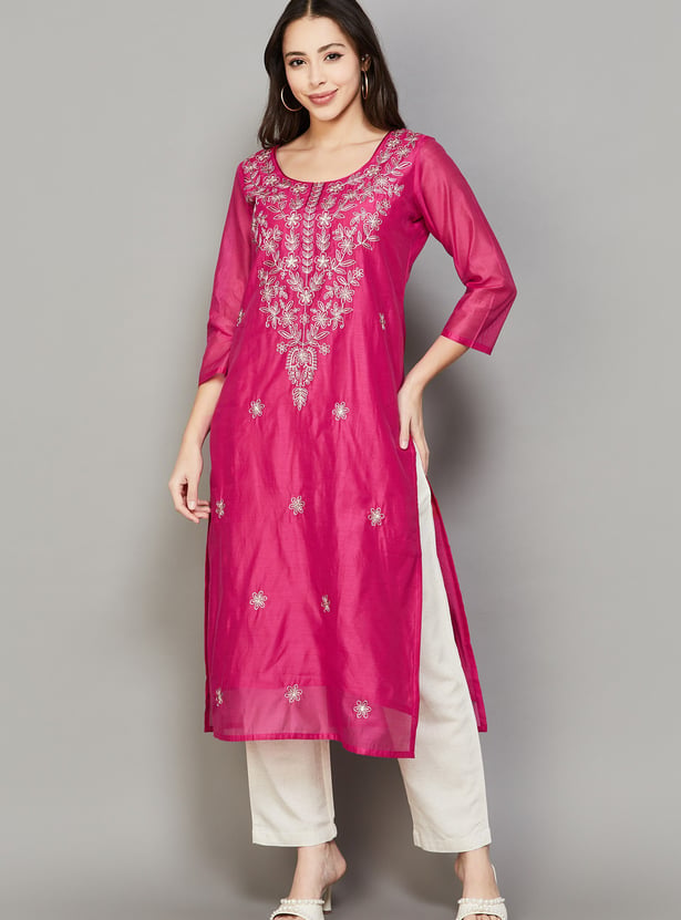 LIBAS Embroidered Straight Kurta Festive Wear