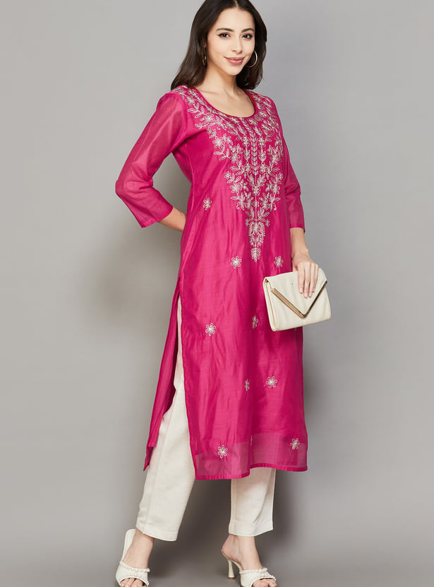 LIBAS Embroidered Straight Kurta Festive Wear