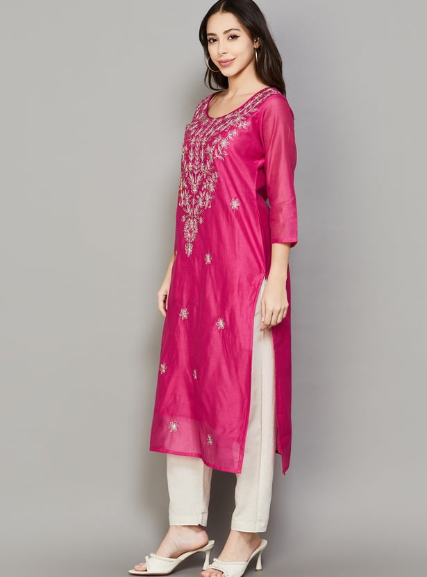 LIBAS Embroidered Straight Kurta Festive Wear