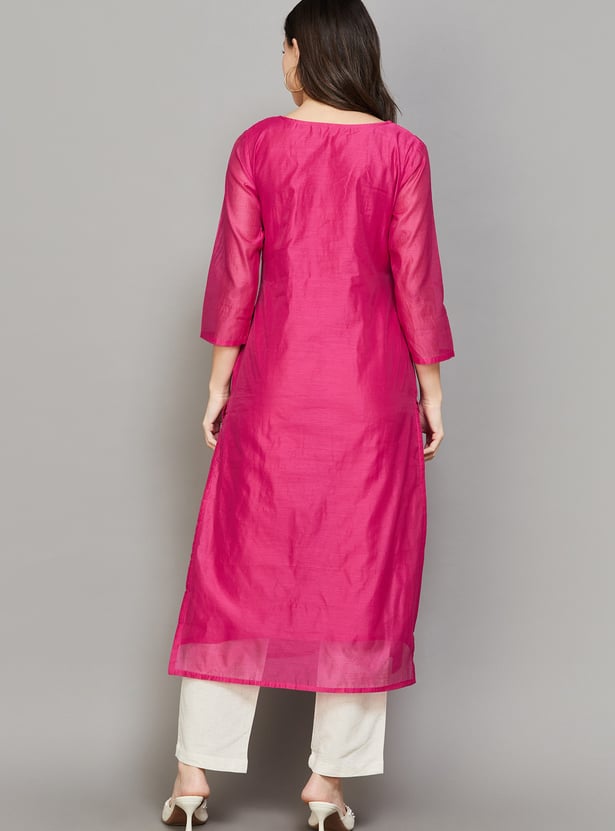 LIBAS Embroidered Straight Kurta Festive Wear