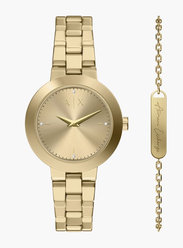 ARMANI EXCHANGE Jackie Stainless Steel Analog Watch Set - AX7177SET