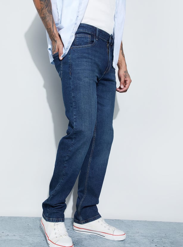 FAME FOREVER Washed Slim Straight Jeans